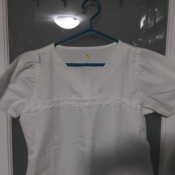 WonderWink Women's Four-Stretch Sporty Button Front Scrub Jacket Gray Size Small - Picture 2 of 7